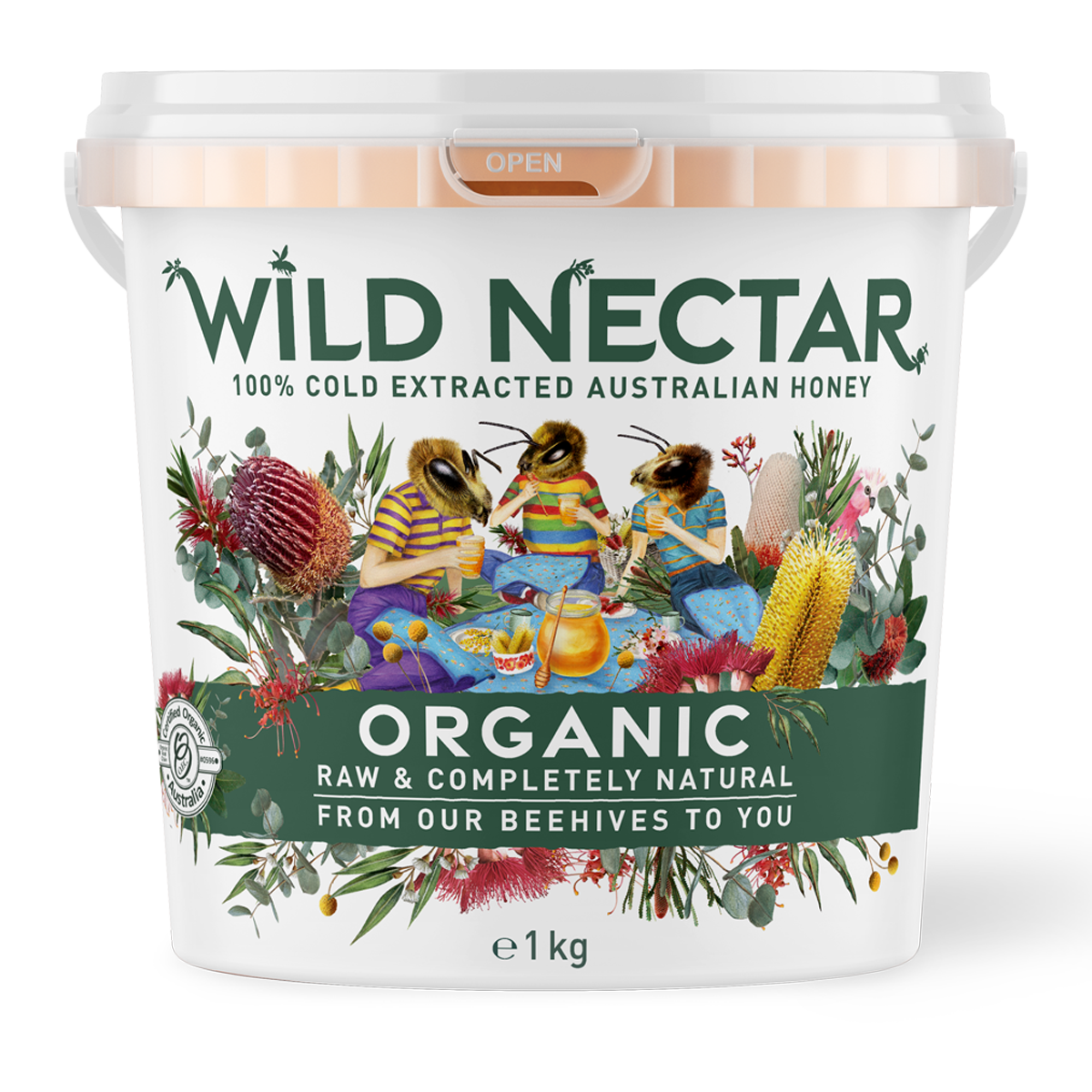 Wild Nectar Australian Organic Honey Bucket 1kg