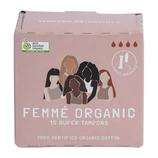 Femme Organic Cotton Super Tampons 15 Pack