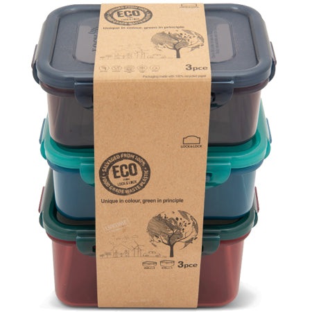 Locknlock Eco Rectangular Set 3 Pieces Container | Harris Farm Online