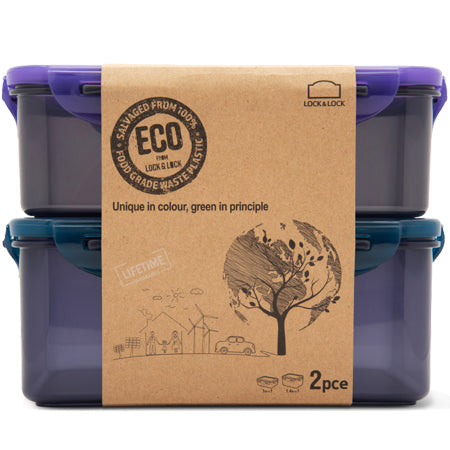 LocknLock Eco Rectangular Set 2 Pieces Container | Harris Farm Online