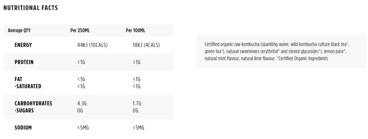 Remedy Organic Kombucha Lemon, Lime and Mint | Harris Farm Online