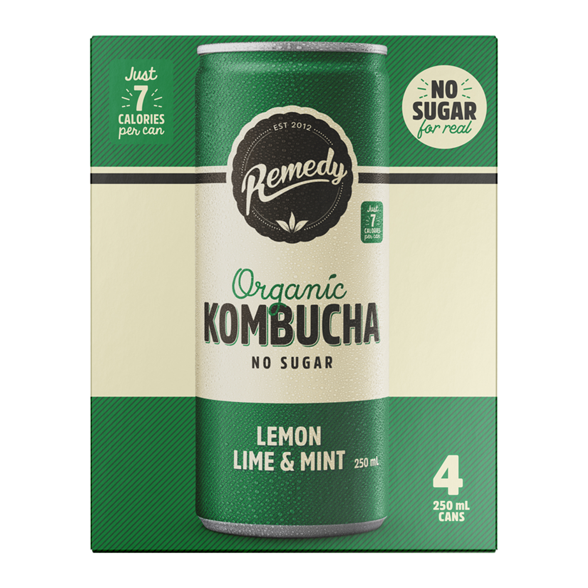 Remedy Organic Kombucha Lemon, Lime and Mint 4 x 250ml