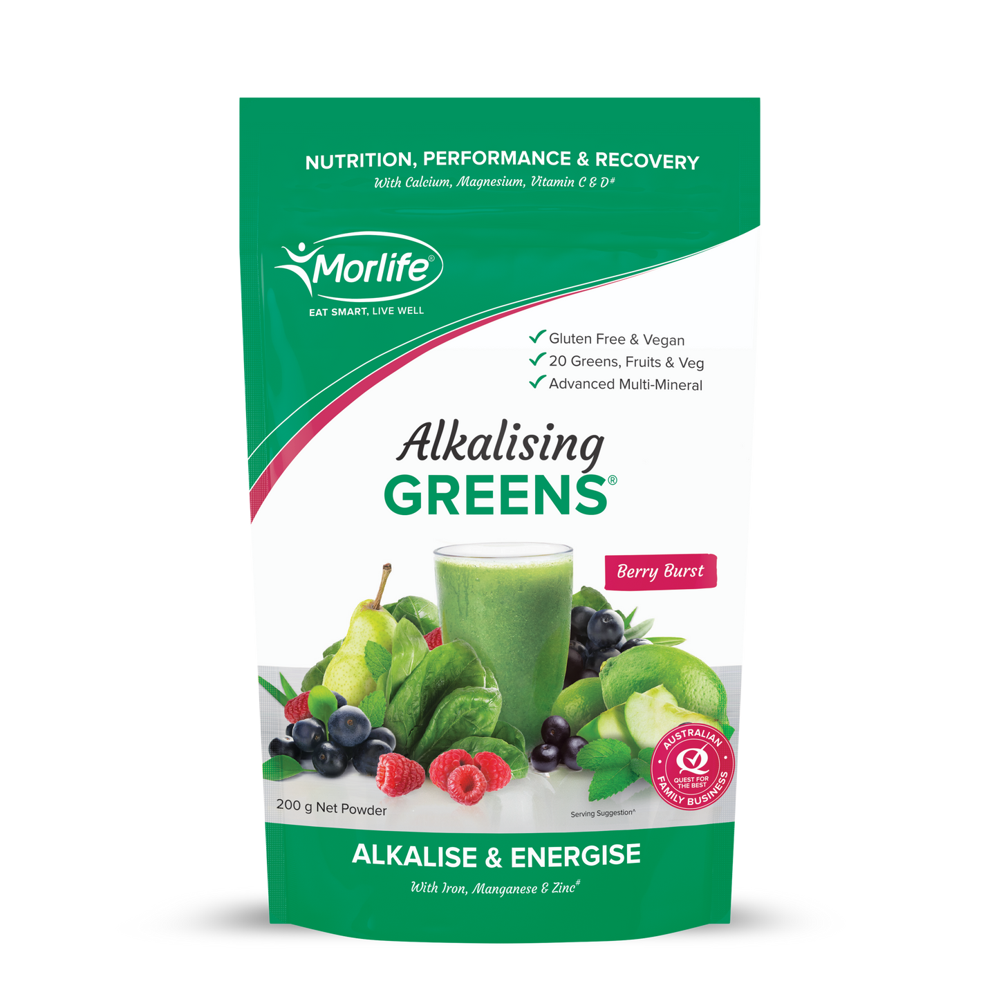 Morlife Alkalising Greens Powder 200g