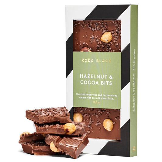 Koko Black Milk Chocolate Hazelnut and Cocoa Bits | Harris Farm Online