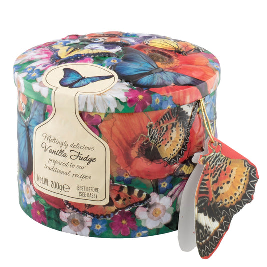 Gardiners of Scotland Vanilla Fudge Butterfly Flowers Tin | Harris Farm Online