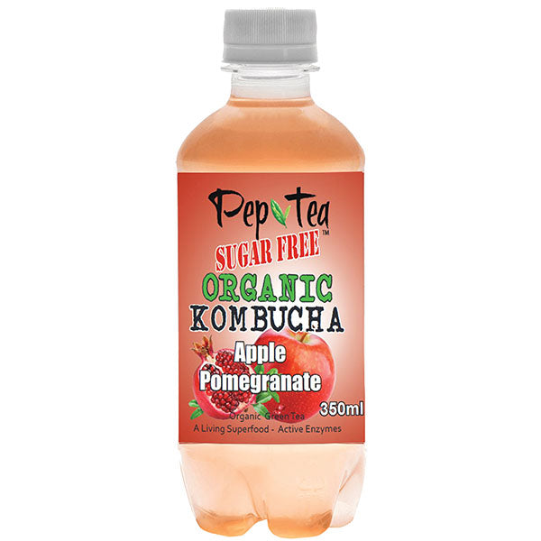 PepTea Organic GreenTea Kombucha Apple Pomegranate | Harris Farm Online