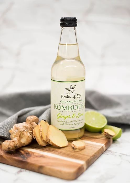 Herbs of Life Drinks Ginger and Lime Organic Kombucha 330ml