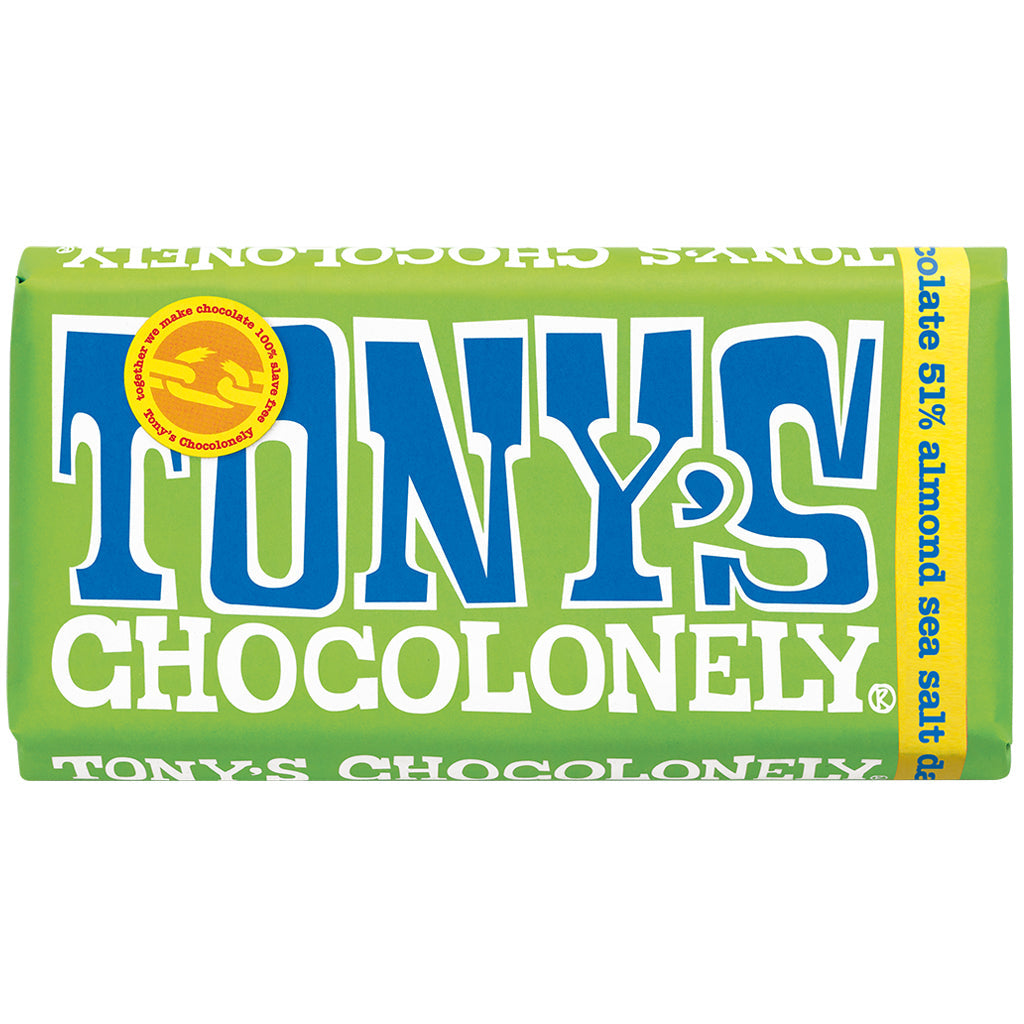 Tony's Chocolonely Dark Almond Sea Salt | Harris Farm Online