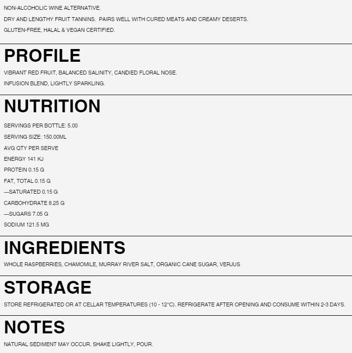 NON 1 Salted Raspberry and Chamomile | Harris Farm Online