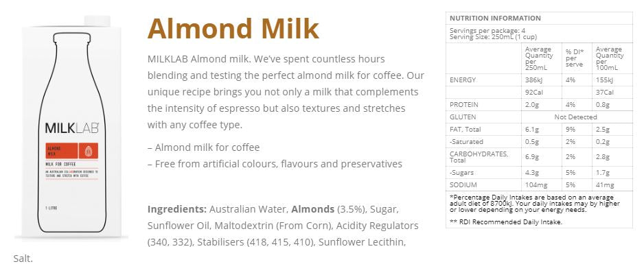 MilkLab Almond Milk 8 x 1L