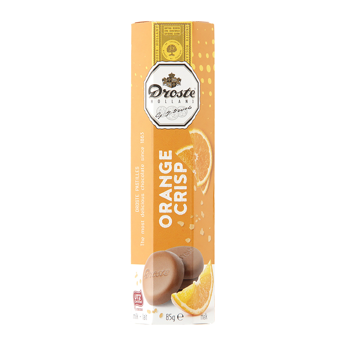 Droste Rolls Orange Crisp Milk Chocolate 85g