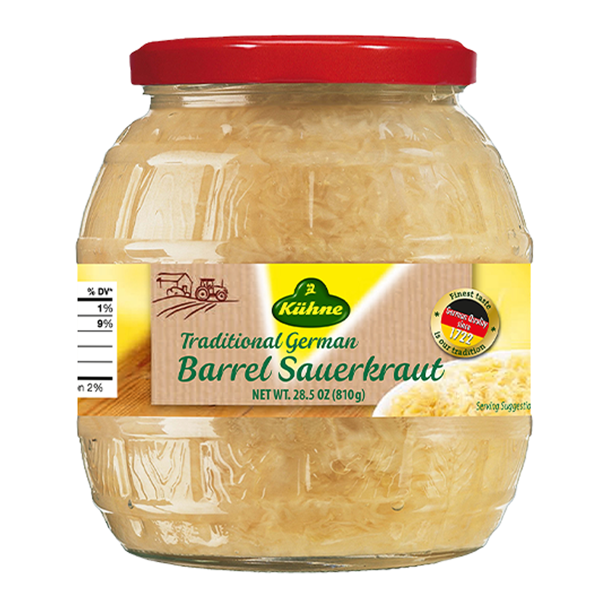 Kuhne Sauerkraut Traditional German Barrel 810g