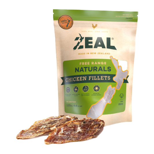 Zeal Free Range Naturals Dog Treats Chicken Fillets 125g