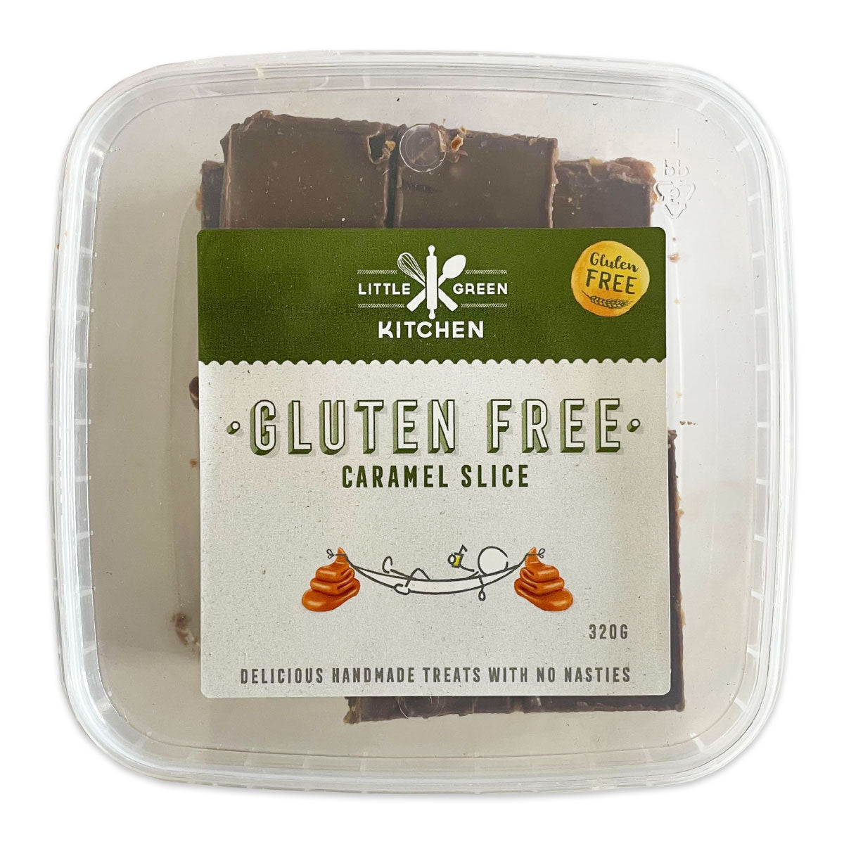 Little Green Kitchen Gluten Free Caramel Slice 320g | Harris Farm Online