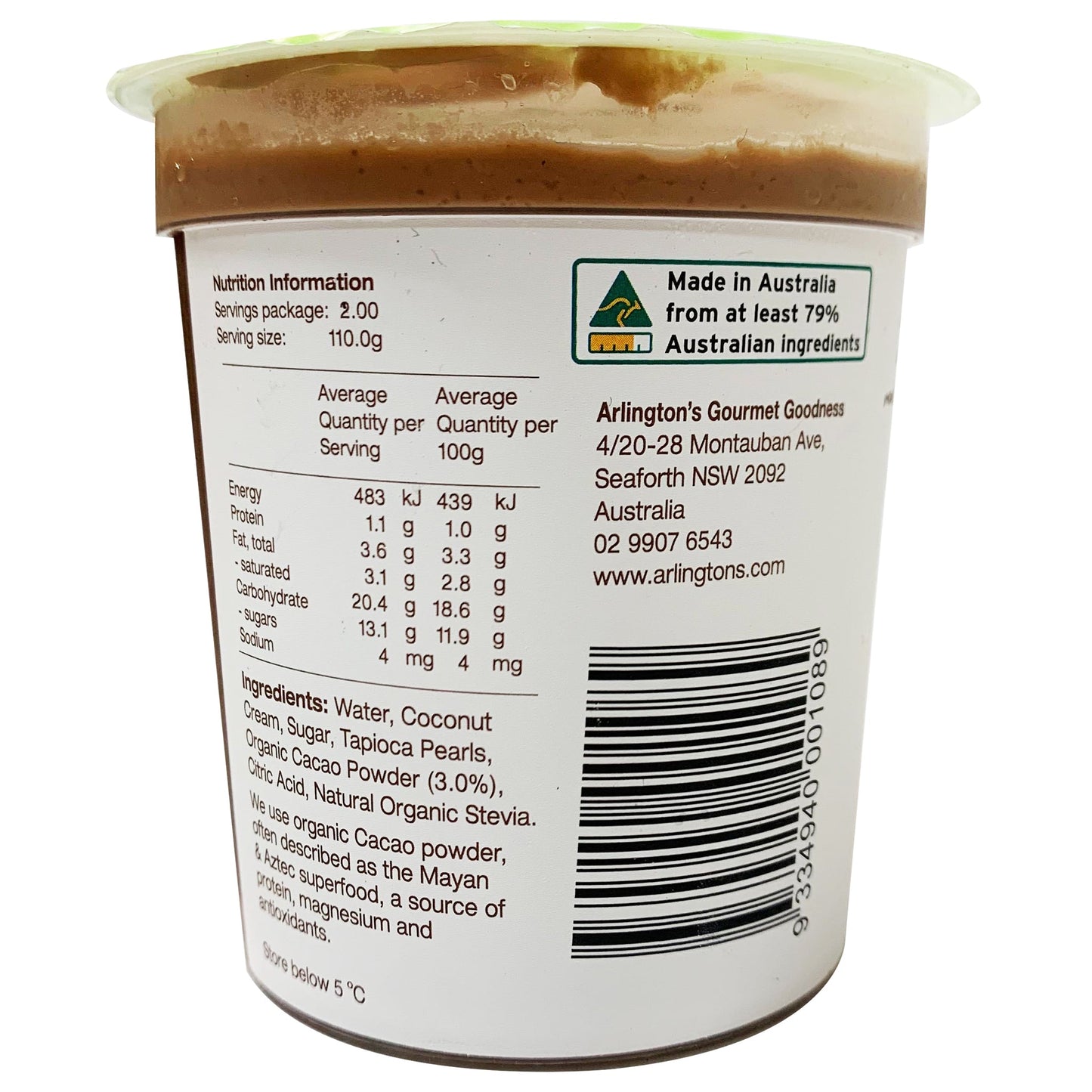 Arlingtons Tapioca Pudding Cacao 220g