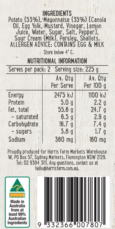 Harris Farm Side Salad Creamy Potato Salad 450g