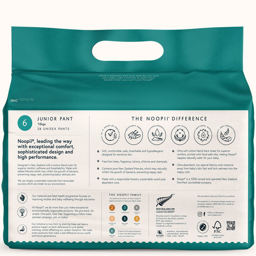 Noopii Nappies 16kg Plus N6 Junior 28 Pack | Harris Farm Online