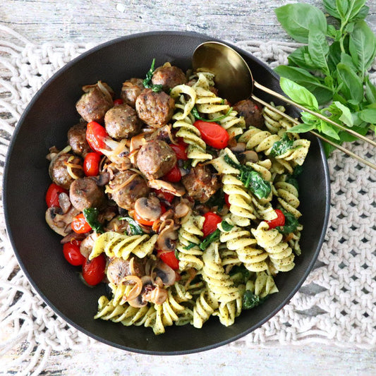 Mushroom Pesto Vegan Pasta | Harris Farm Online