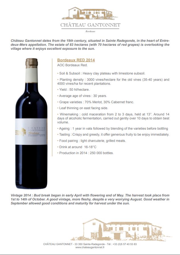 Chateau Gantonnet Bordeaux Red | Harris Farm Online