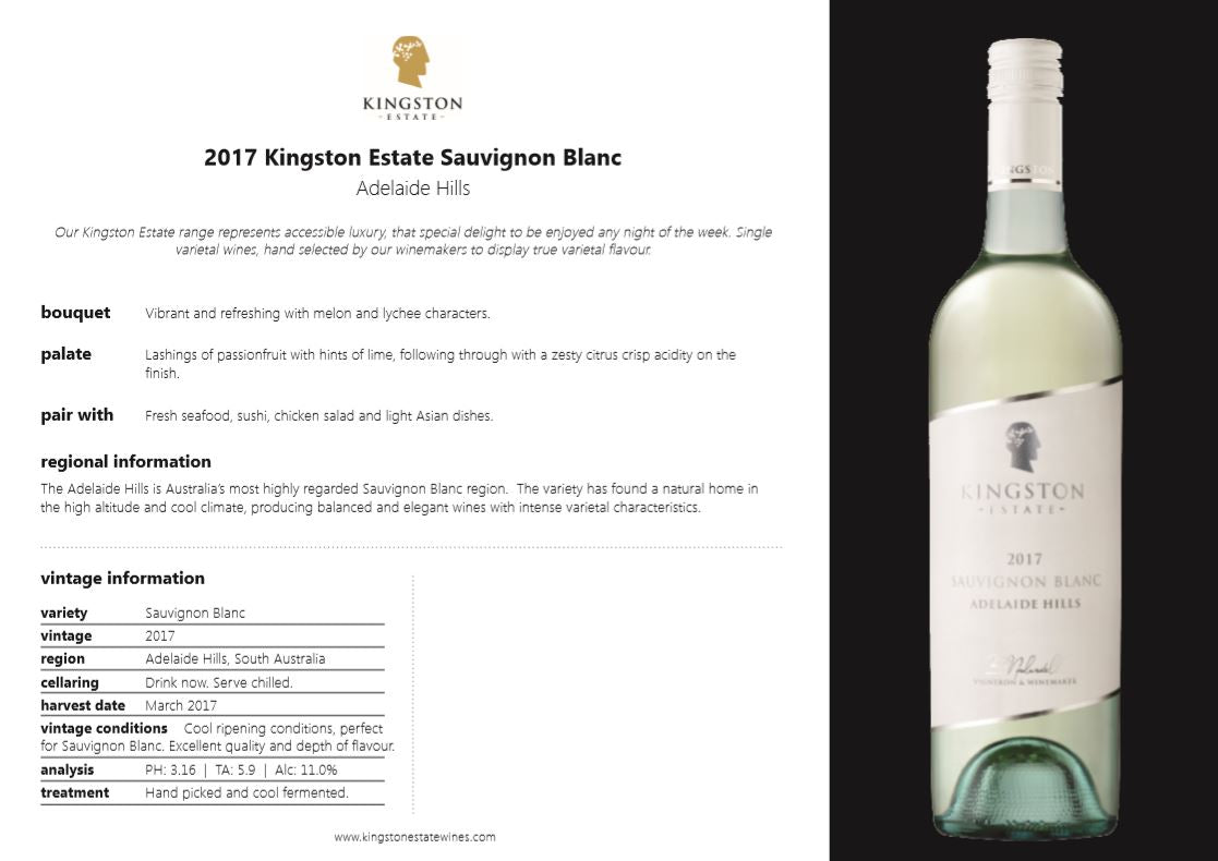 Kingston Estate - Sauvignon Blanc | Harris Farm Online