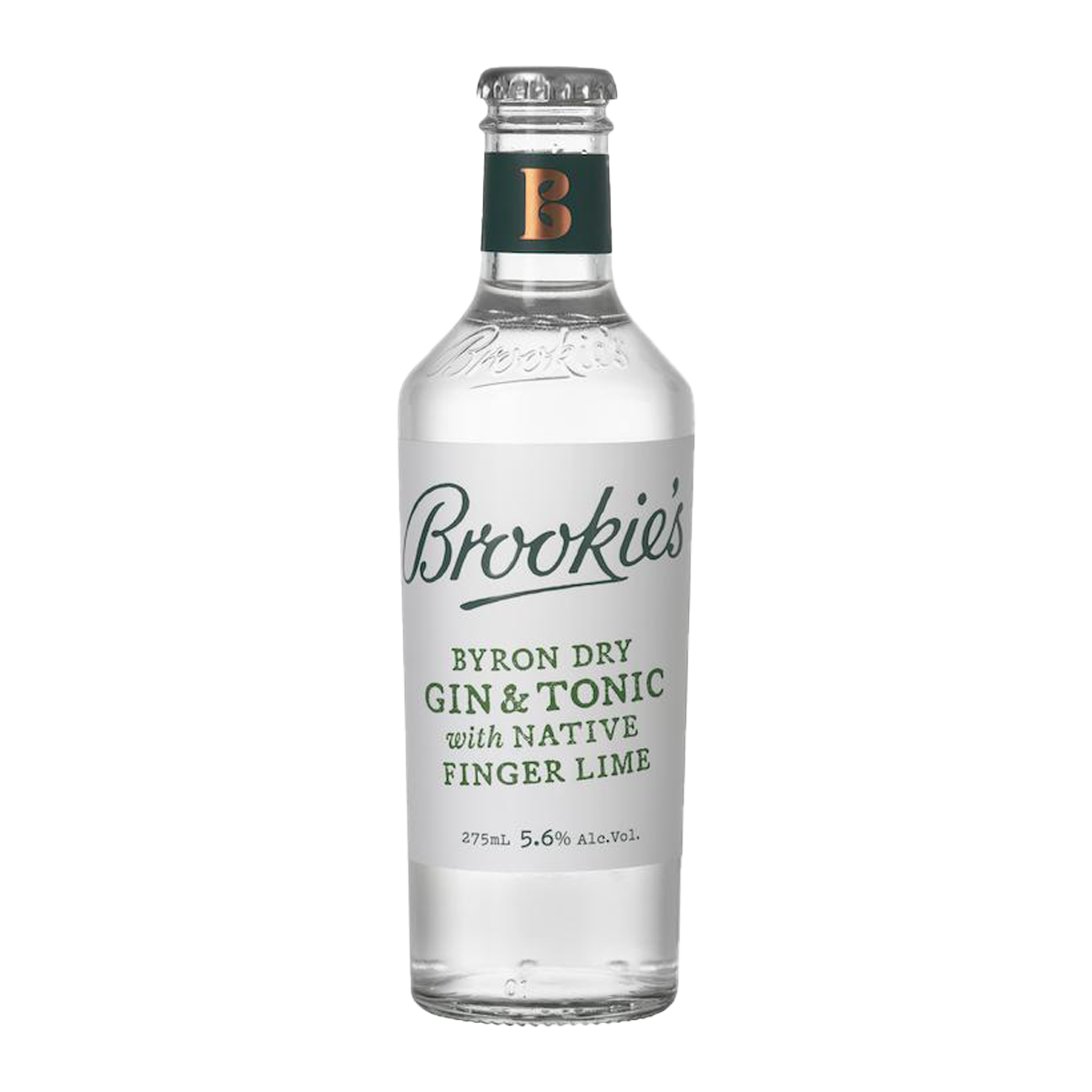 Brookie's Byron Dry Gin and Tonic with Native Finger Lime Case 16 x 275ml