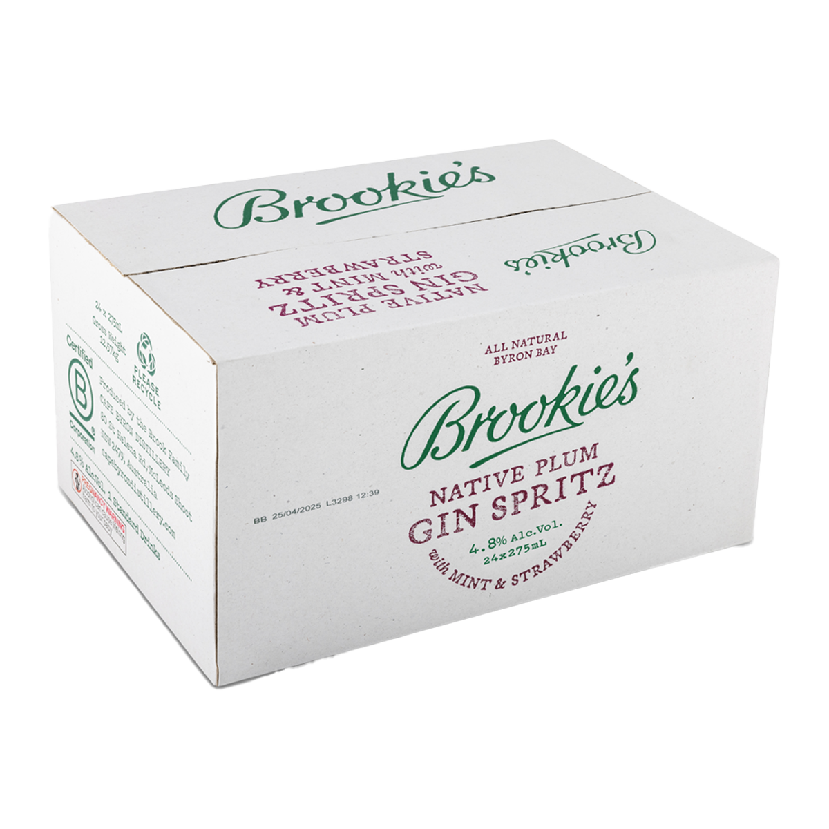 Brookie's Gin Spritz Native Plum with Mint and Strawberry 16 x 275ml