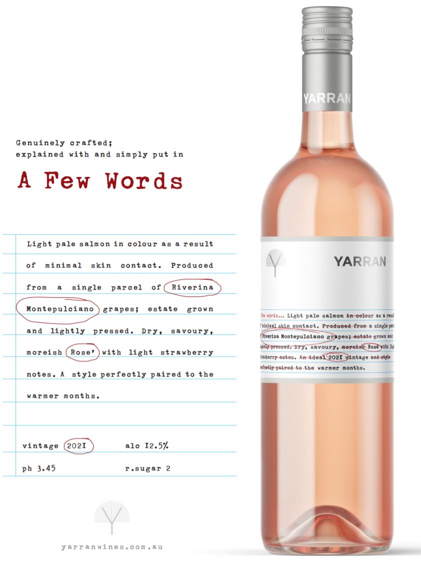 Yarran A Few Words Montepulciano Rose Case | Harris Farm Online