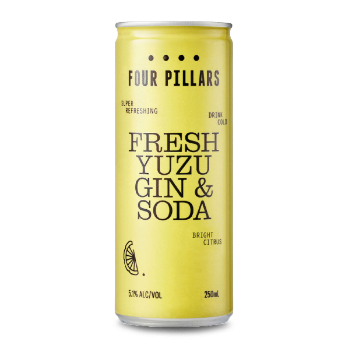 Four Pillars Fresh Yuzu Gin and Soda Case 24 x 250ml