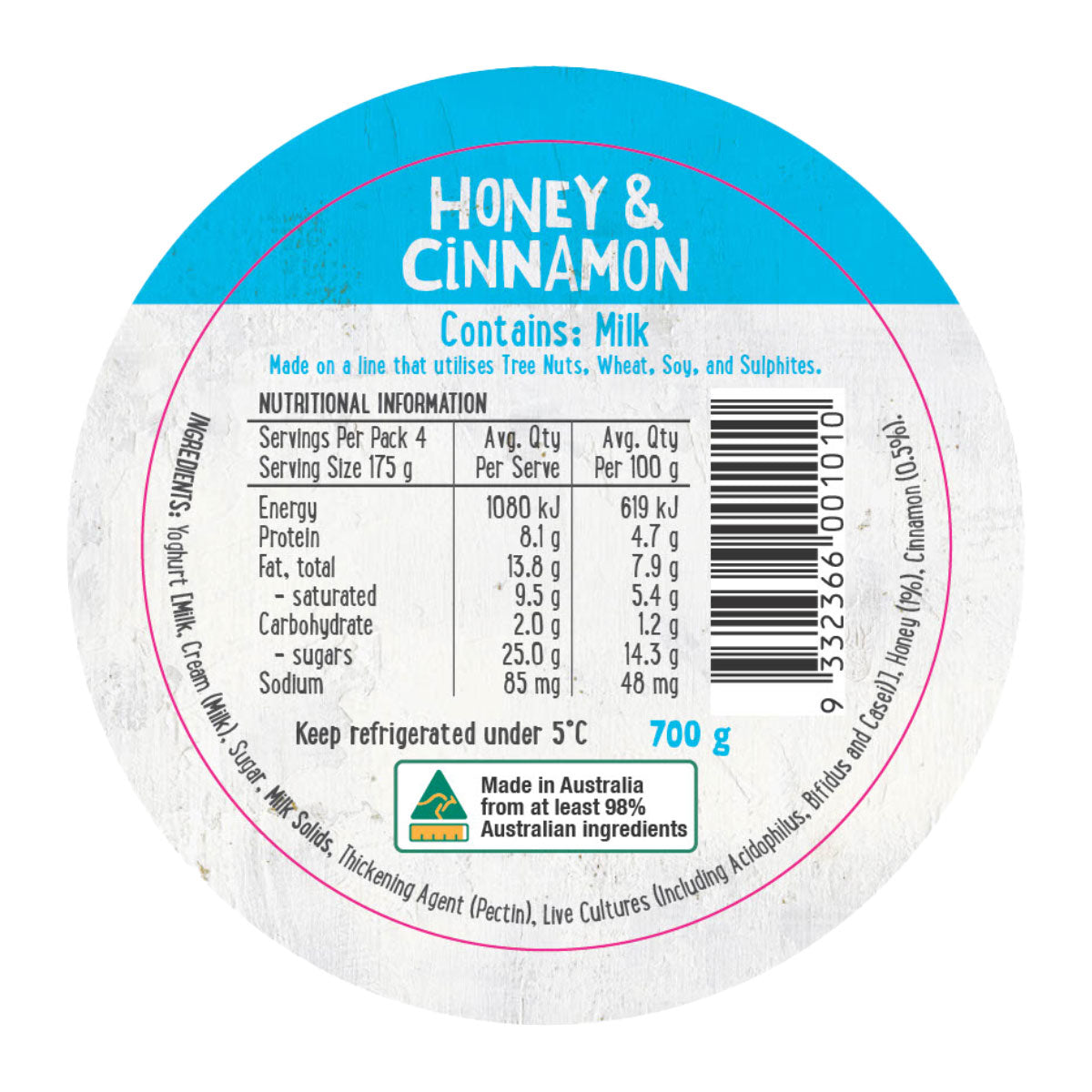 Harris Farm Yoghurt Honey and Cinnamon 700g | Harris Farm Online