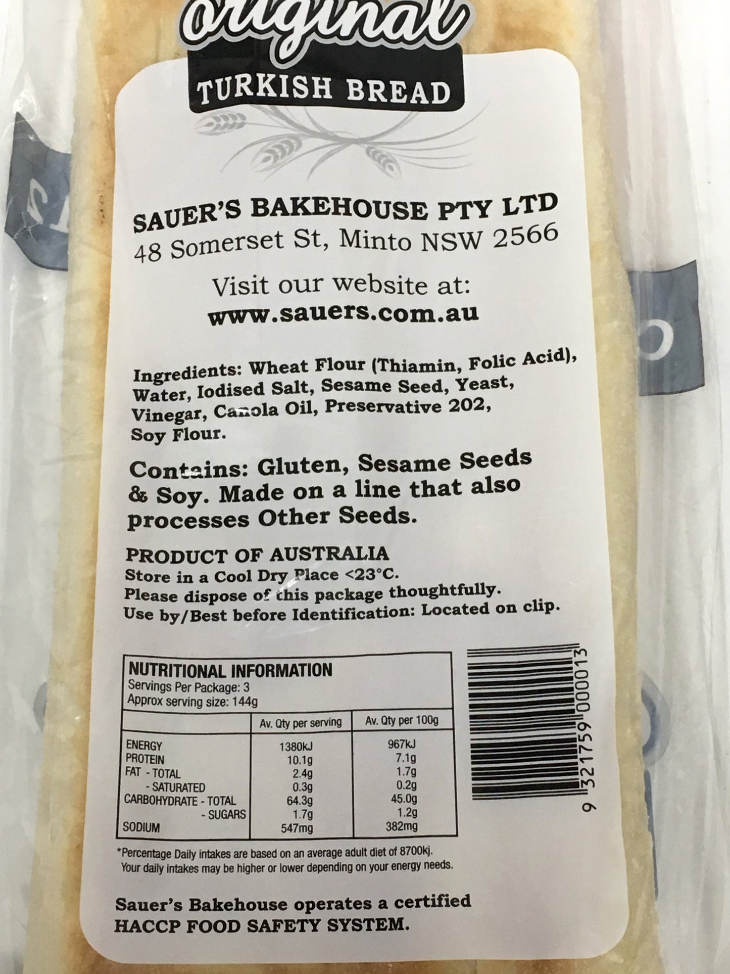 Sauers Turkish Bread 430g