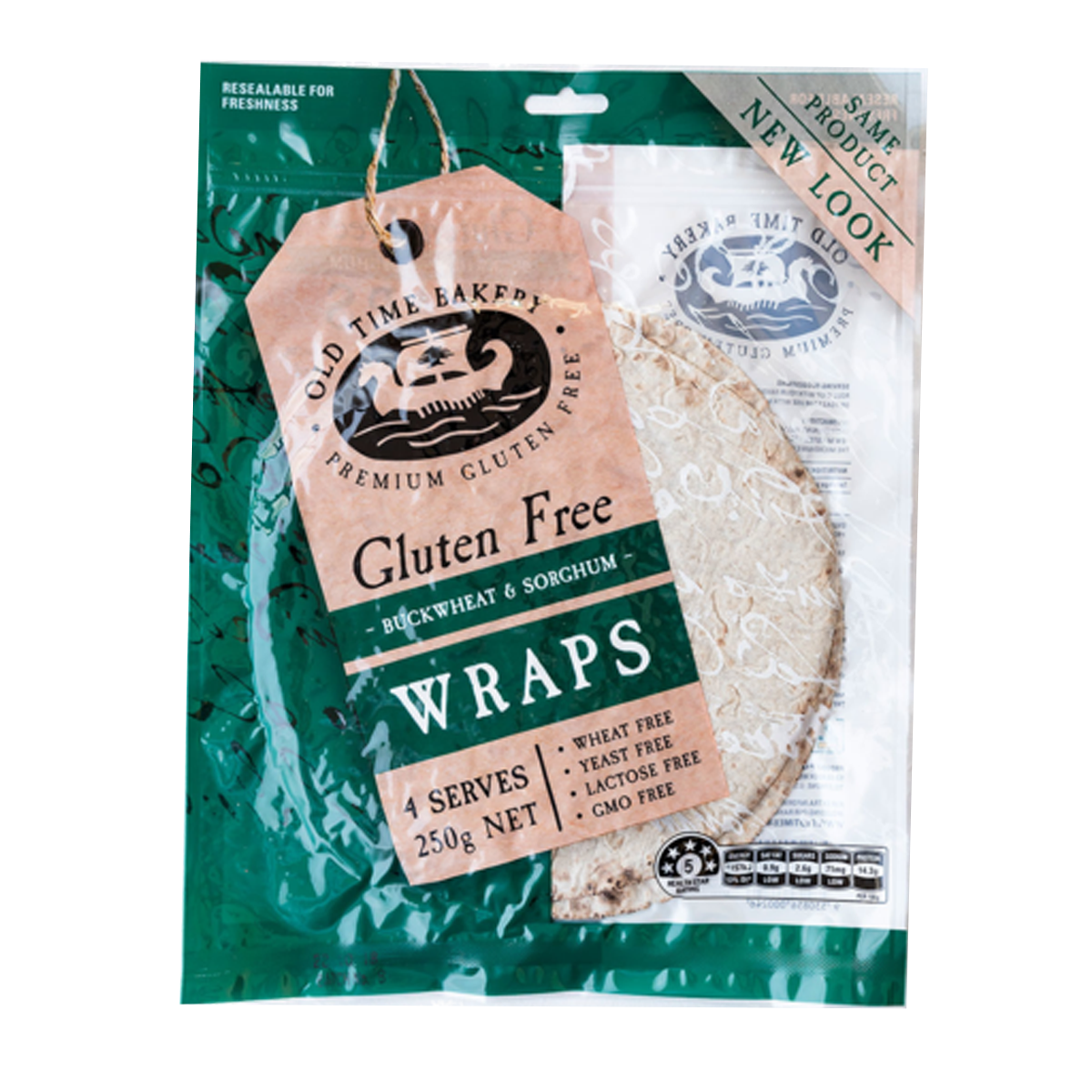 Old Time Bakery Wholesome Gluten Free Wraps 250g