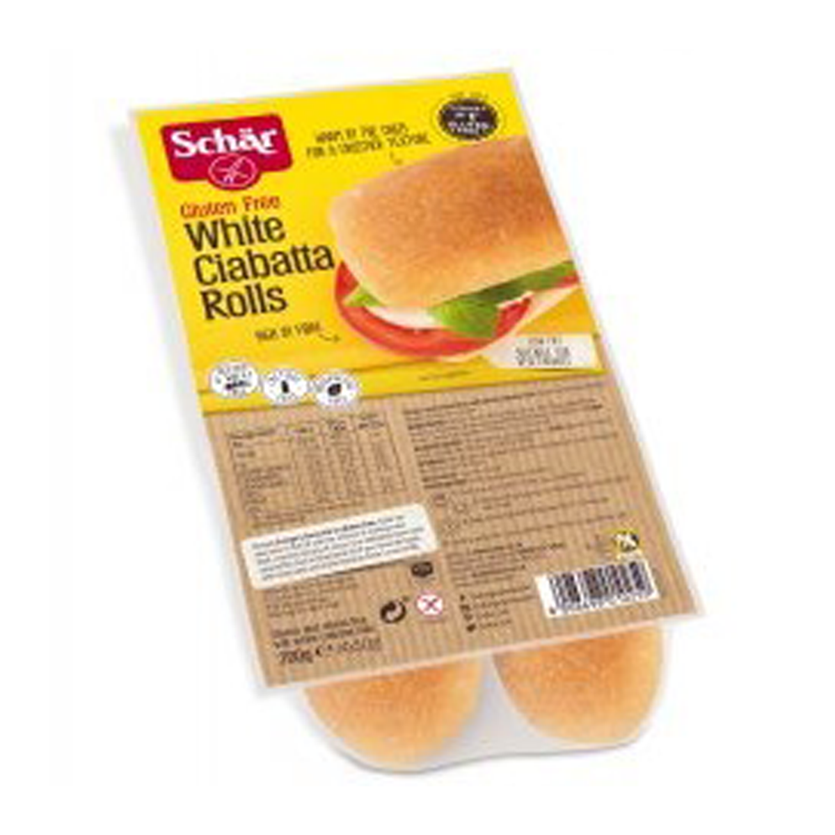 Schar Gluten Free White Ciabatta Rolls x4 200g