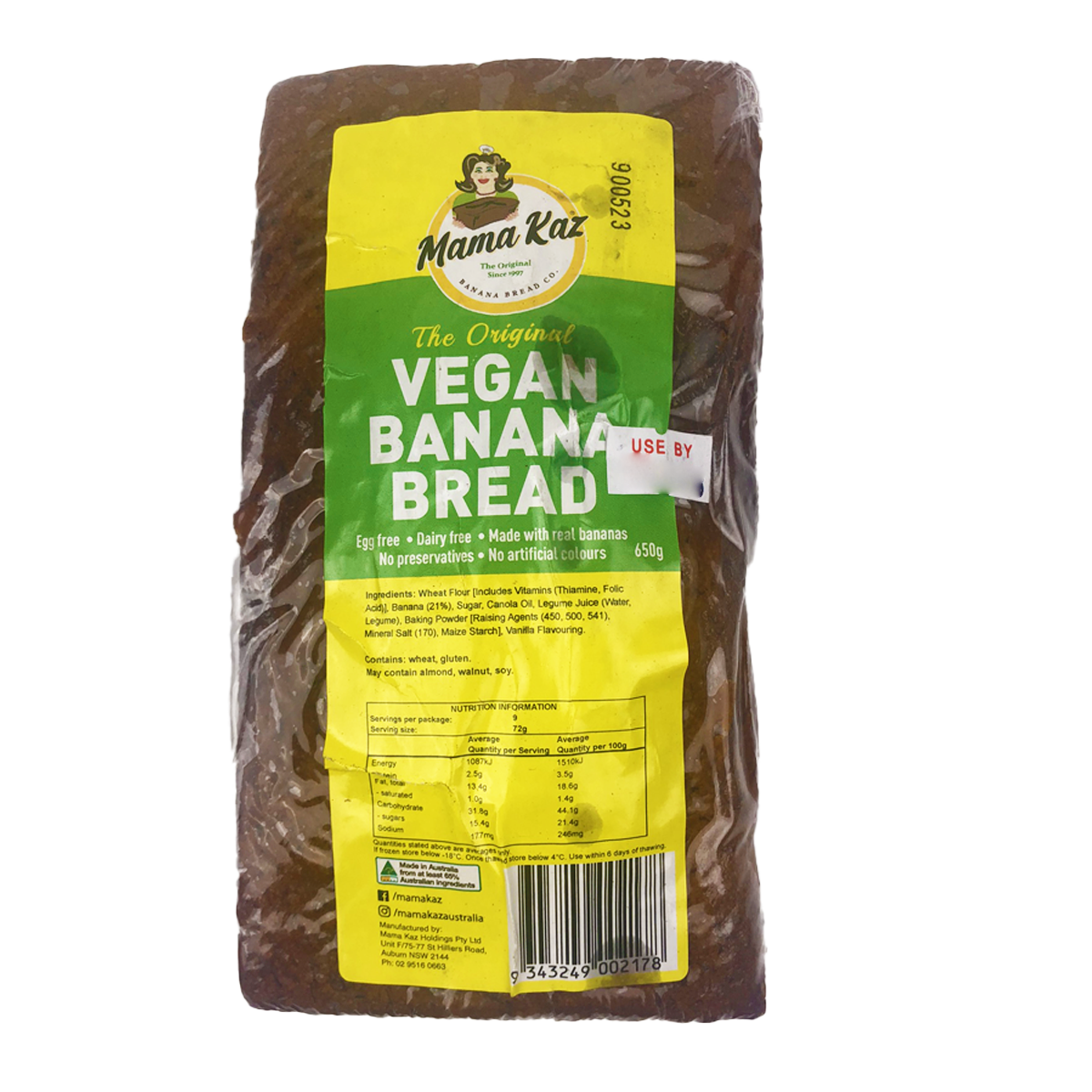 Mama Kaz Vegan Banana Bread 650g