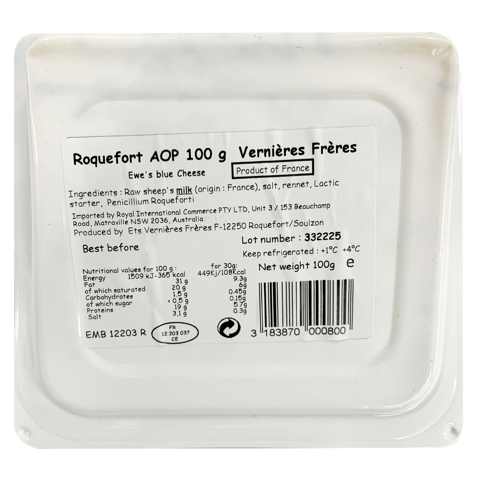 Vernieres Roquefort AOP Blue Cheese | Harris Farm Online