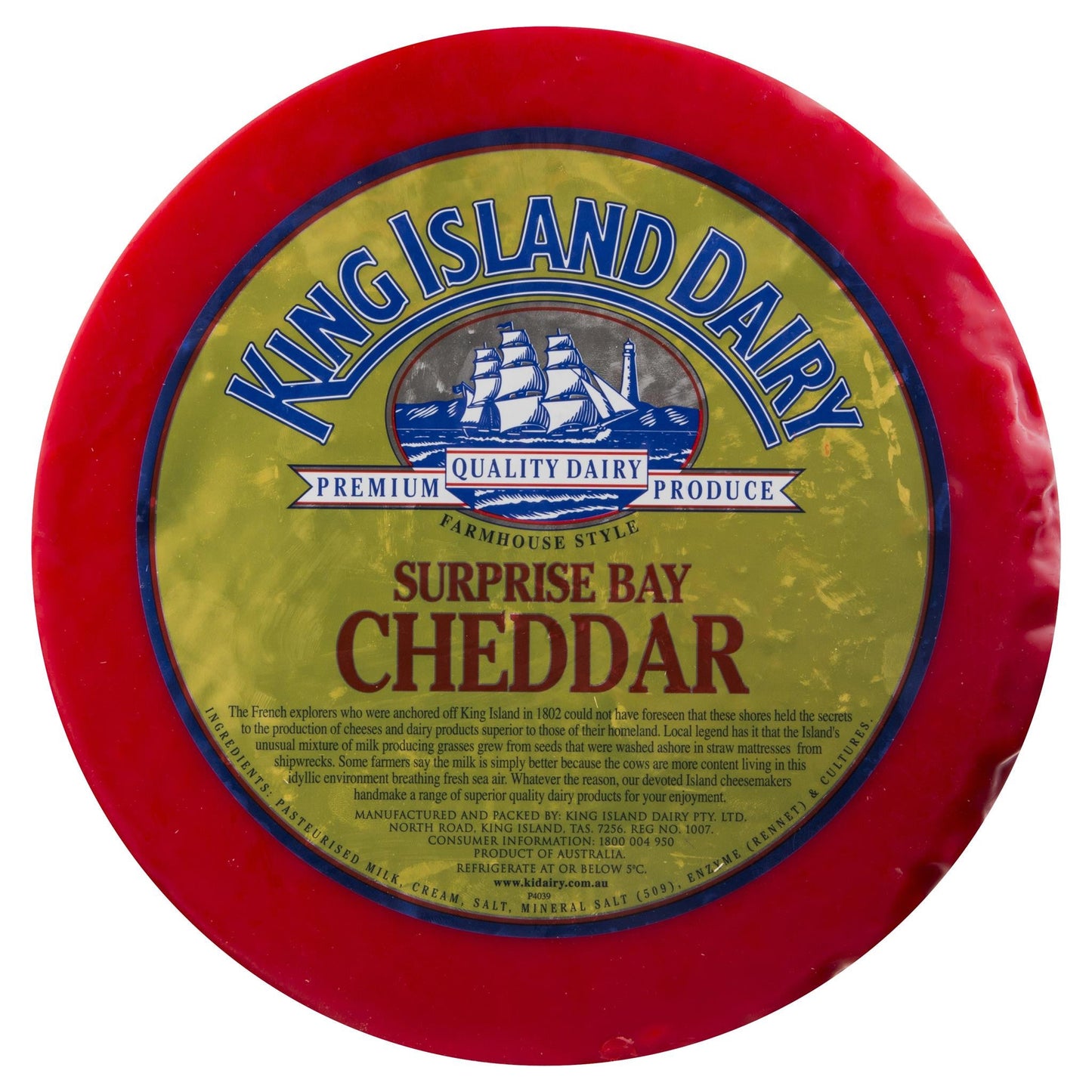 King Island Surprise Bay Cheddar Whole Wheel | Harris Farm Online