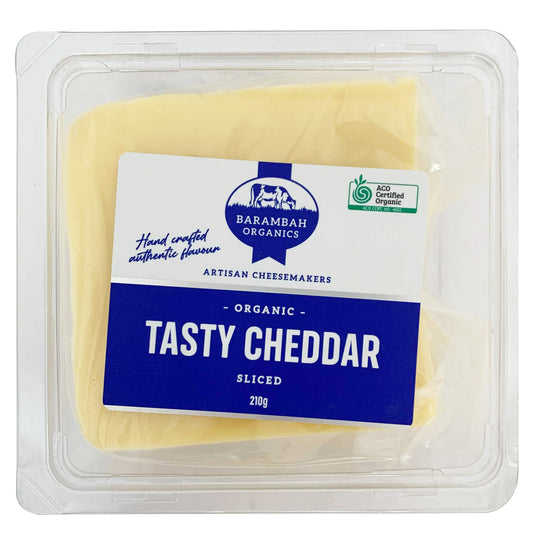 Barambah Organics Tasty Cheddar Sliced | Harris Farm Online