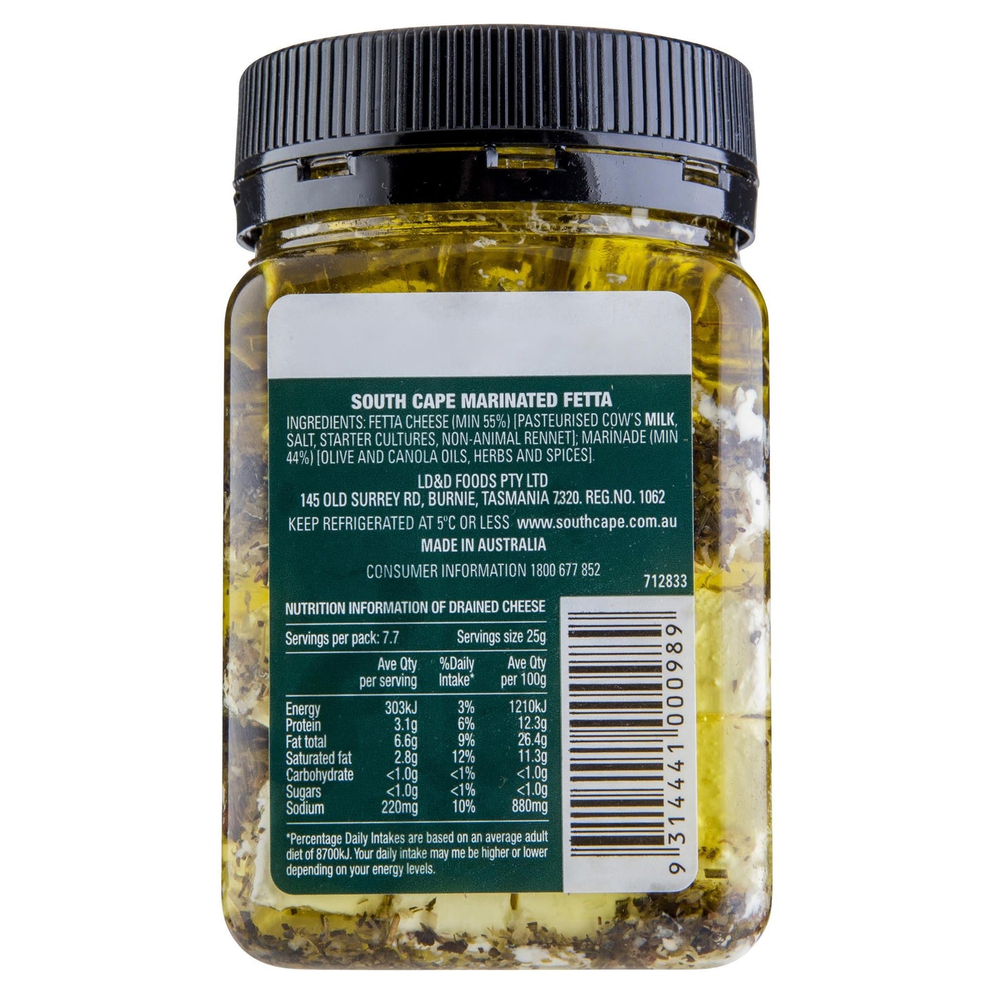 Fetta South Cape Marinated 350g , Frdg1-Cheese - HFM, Harris Farm Markets
 - 2