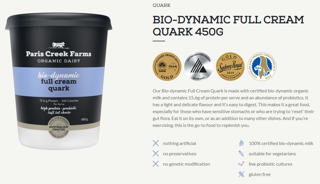 Paris Creek Farms Bio-Dynamic Organic Full Cream Quark | Harris Farm Online