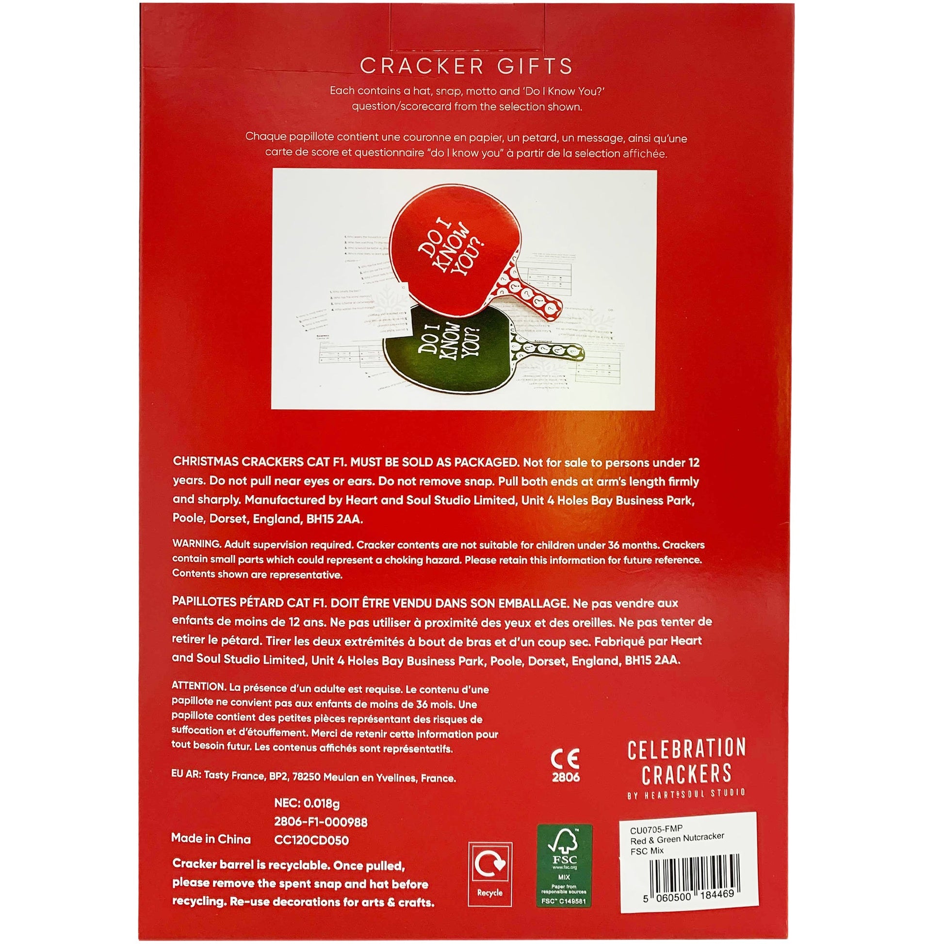 Celebration Crackers Red and Green Nutcracker with Family Games x12 | Harris Farm Online