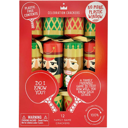 Celebration Crackers Red and Green Nutcracker with Family Games x12 | Harris Farm Online