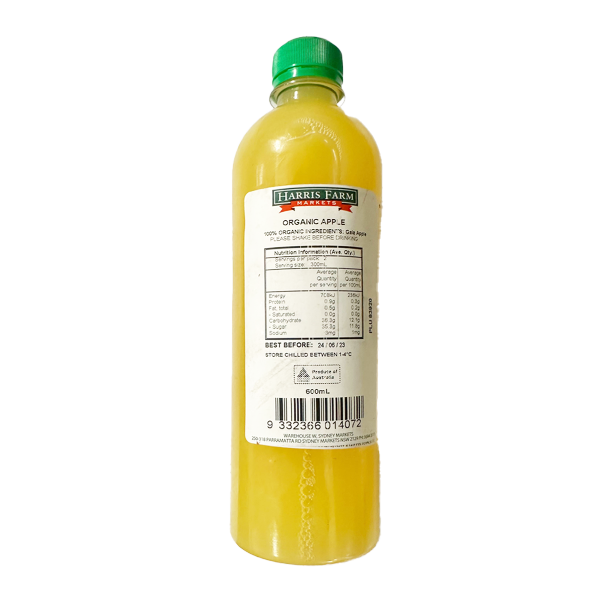 Harris Farm Freshly Squeezed Organic Apple Juice 600ml