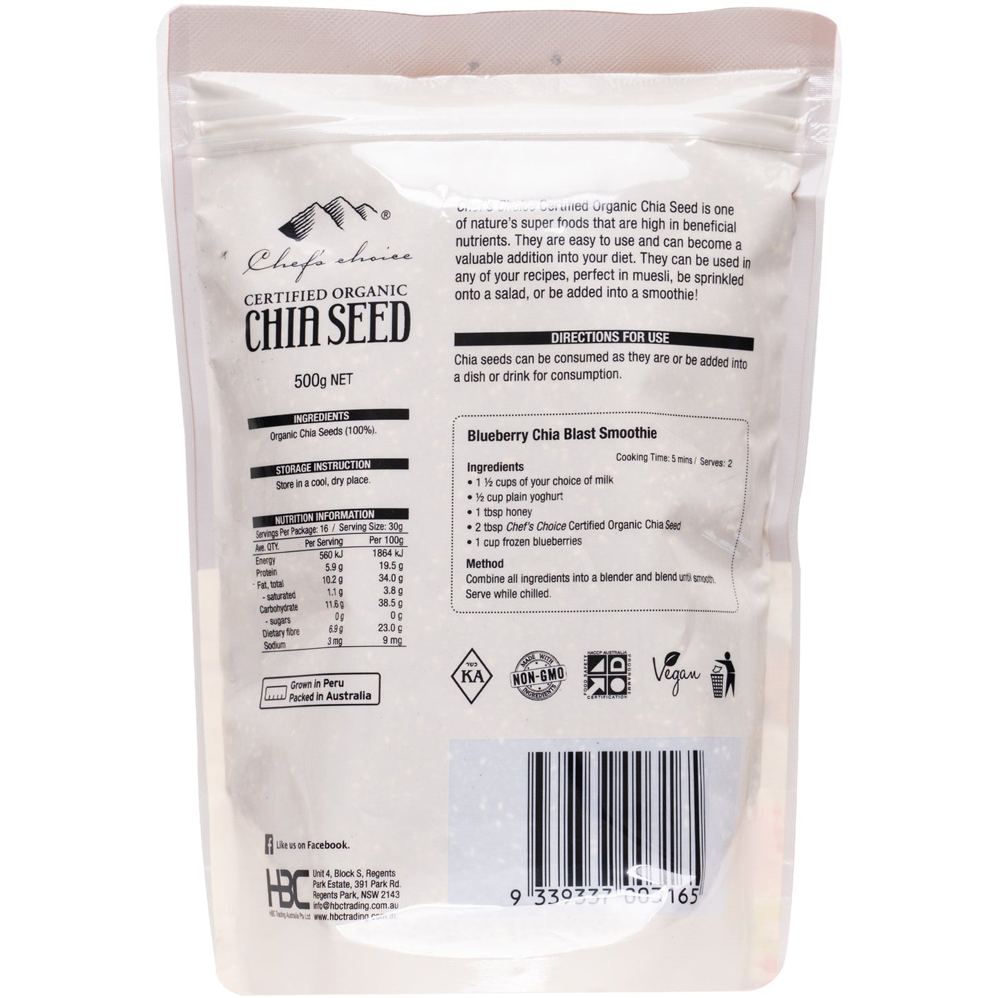 Chef's Choice Organic Chia Seed | Harris Farm Online