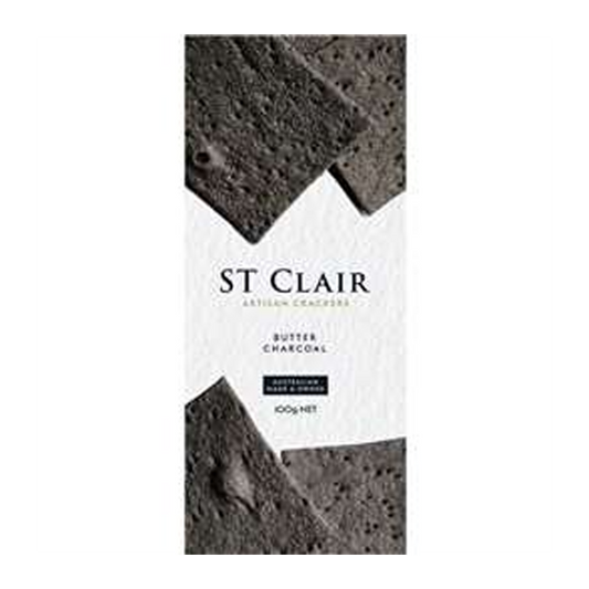 St Clair Artisan Crackers Butter Charcoal 100g