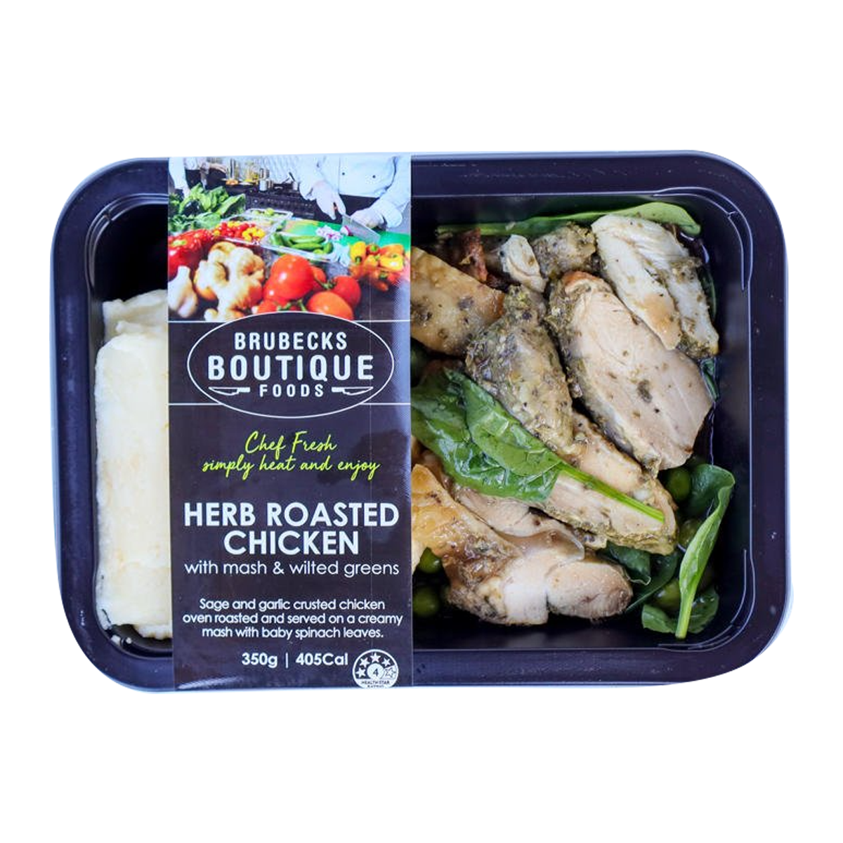 Brubecks Boutique Foods Herb Roast Chicken and Mash 350g