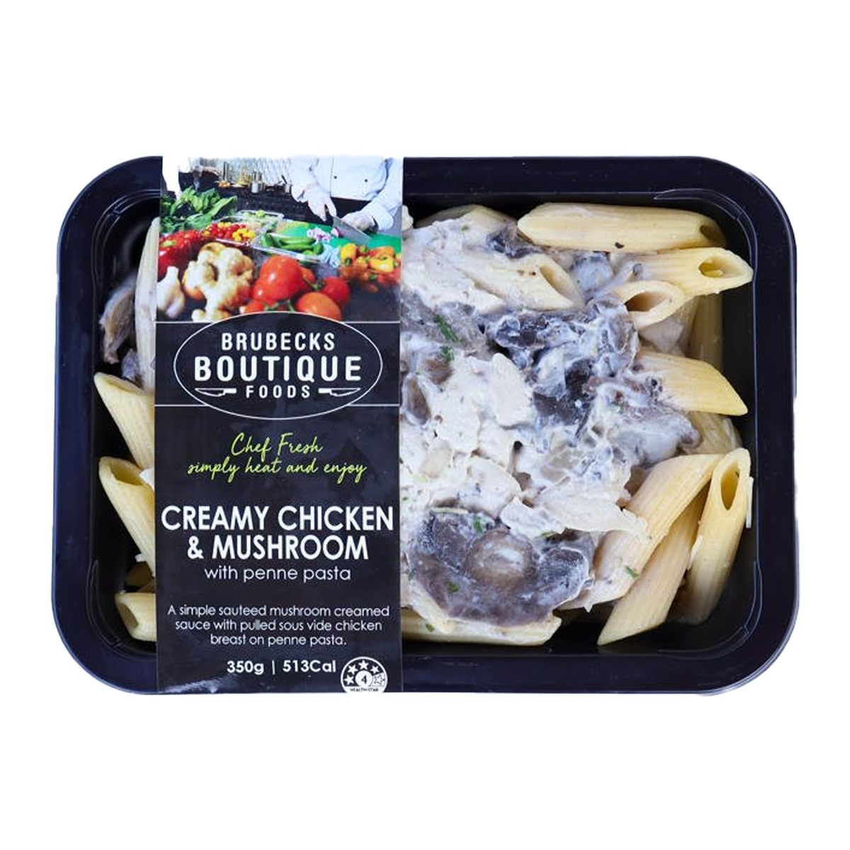 Brubecks Boutique Foods Creamy Chicken and Mushroom Penne Pasta 350g