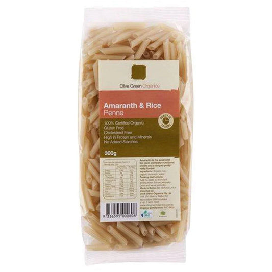 Olive Green Organics Amaranth and Rice Penne 300g