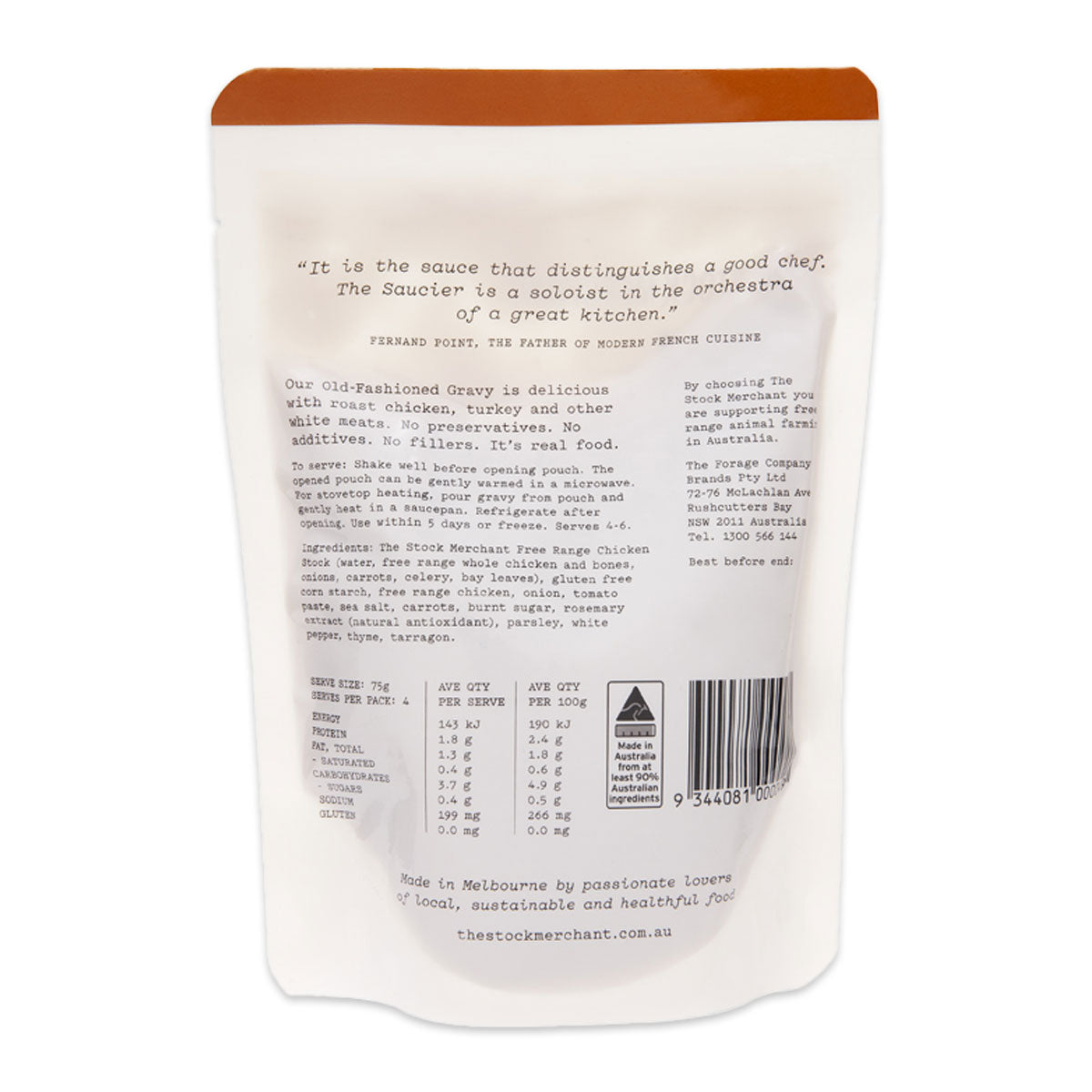 The Stock Merchant Free Range Old Fashioned Chicken Gravy 300g | Harris Farm Online