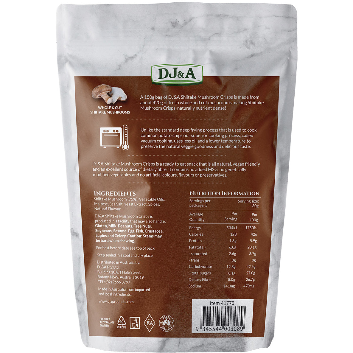 DJ & A - Shiitake Mushroom Crisps | Harris Farm Online