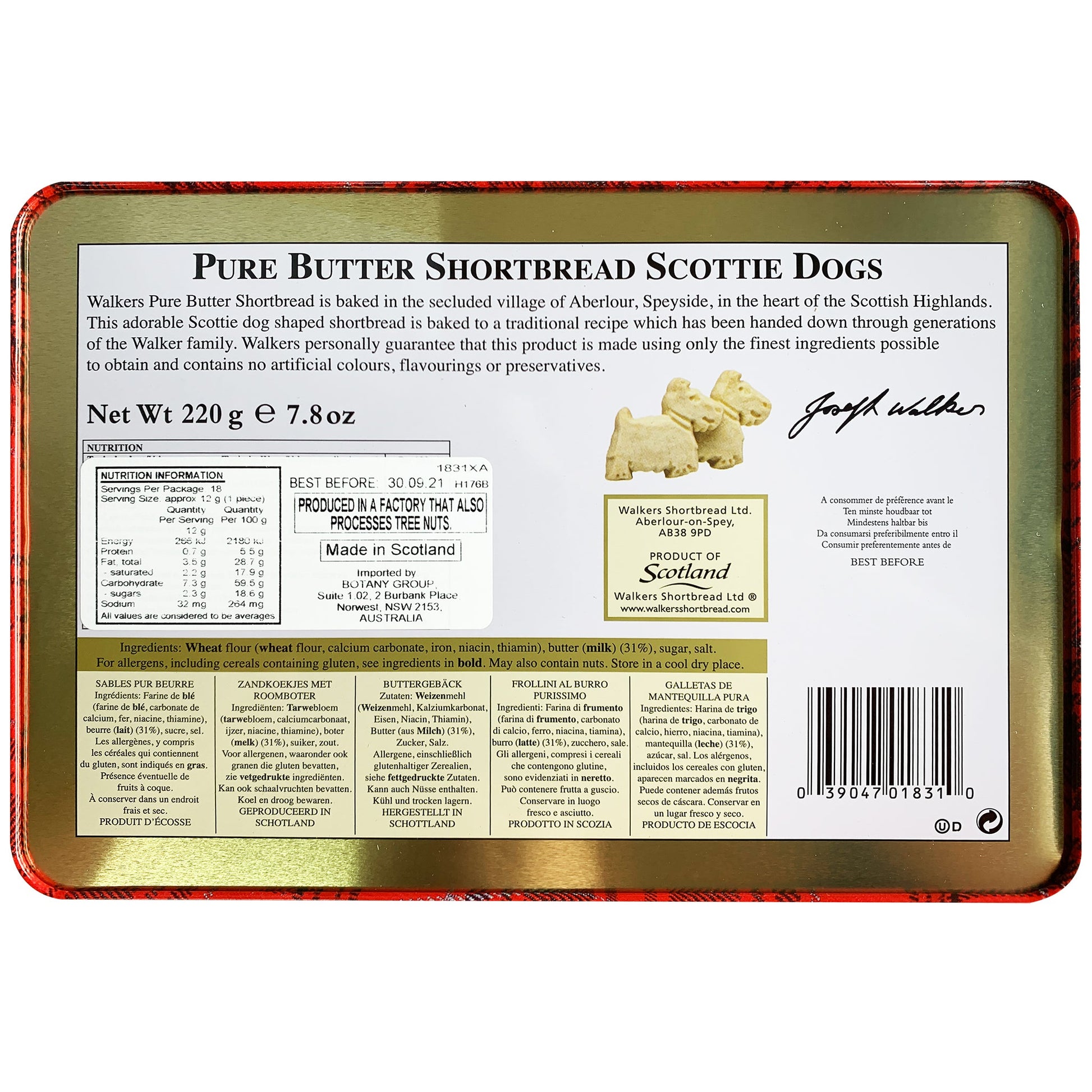 Walkers Scottie Dogs Shortbread Tin | Harris Farm Online