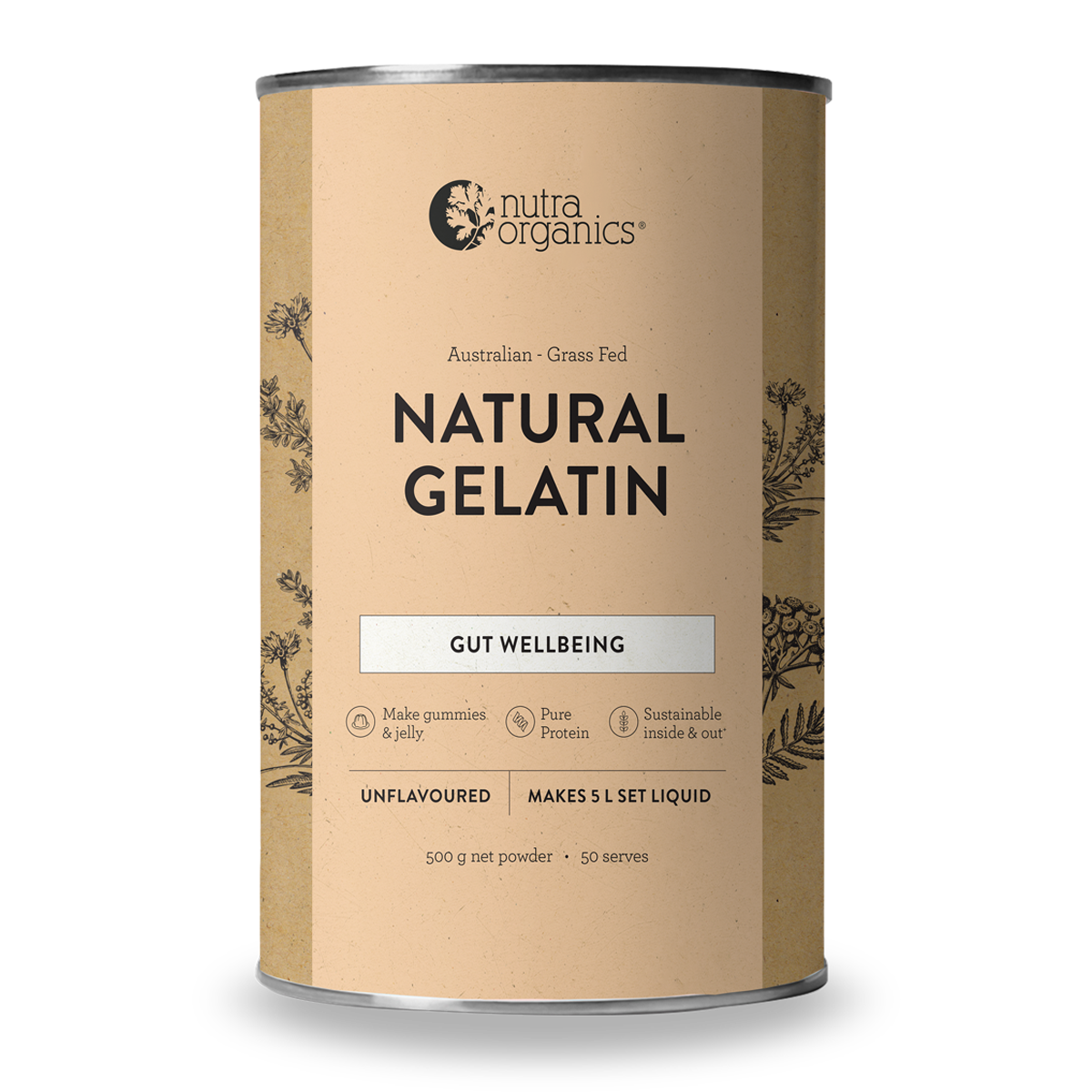 Nutra Organics Natural Gelatin 500g